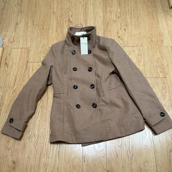 Thread & Supply -Camel PEACOAT Wool Coat Jacket  Brand new with Tags! - Picture 2 of 8